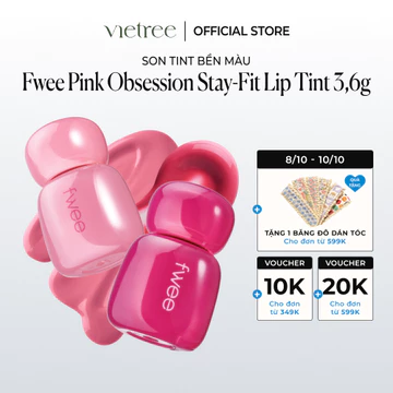 Son Tint lâu trôi Fwee Pink Obsession Stay-fit Lip Tint, son Hàn Quốc bền màu, không lem (3.6g)