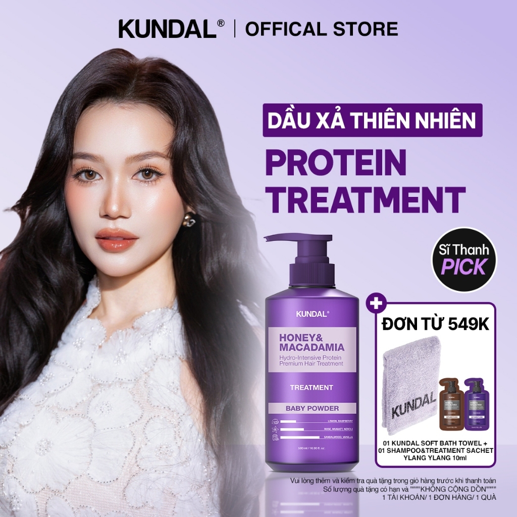 [MỚI] Dầu Xả KUNDAL Honey & Macadamia Protein Treatment Phục Hồi Tóc Hư Tổn Giảm Gãy Rụng 500ml