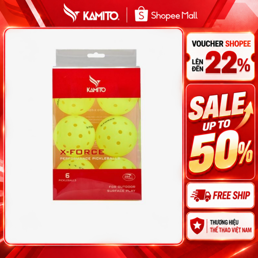 Bóng Thi Đấu Pickleball Kamito X-Force (hộp 6 quả)