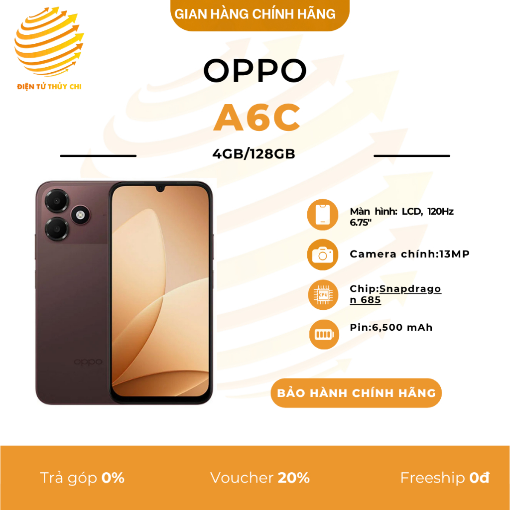 [Combo Gia Đình] Điện thoại Oppo A6C 4GB/128GB - Hàng Chính Hãng