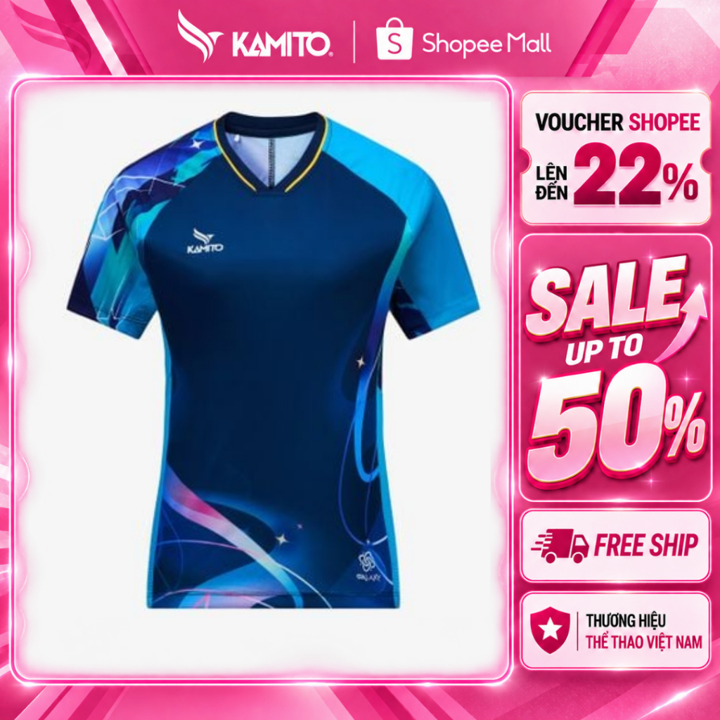 Áo T-shirt nữ Kamito Galaxy 1, Áo Thun Thể Thao Nữ, Áo Cầu Lông Nữ