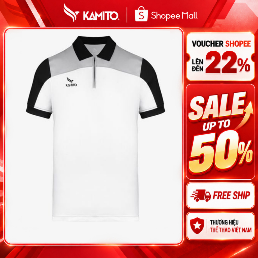 Áo Polo Pickleball Trình Nam 1 Kamito, Áo Polo thể thao nam Pickleball, Co giãn, Thoáng mát