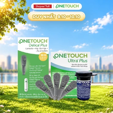 Combo Que Thử Đường Huyết OneTouch Ultra Plus B/25 và Kim Lấy Máu OneTouch Delica Plus