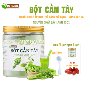 Bột cần tây nguyên chất DETONIC bổ sung chất xơ, uống đẹp da giảm mụn, tốt cho hệ tiêu hoá, hỗ trợ giảm cân giữ dáng