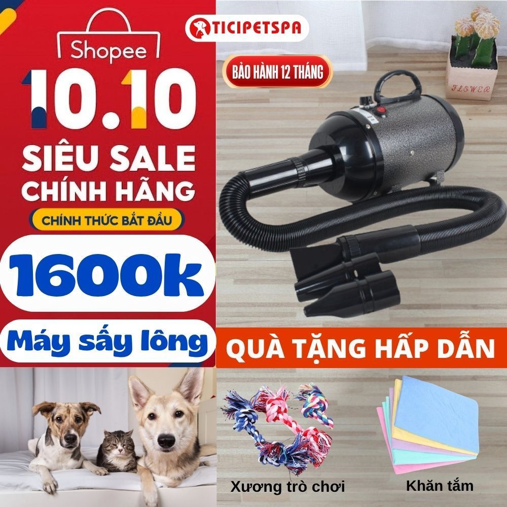 Máy Sấy Lông Chó, Sấy Mèo, Máy Sấy Công Nghiệp, Máy Sấy Lông Chó Mèo Công Suất Lớn 2800W, Máy Sấy Xe - TICIPET