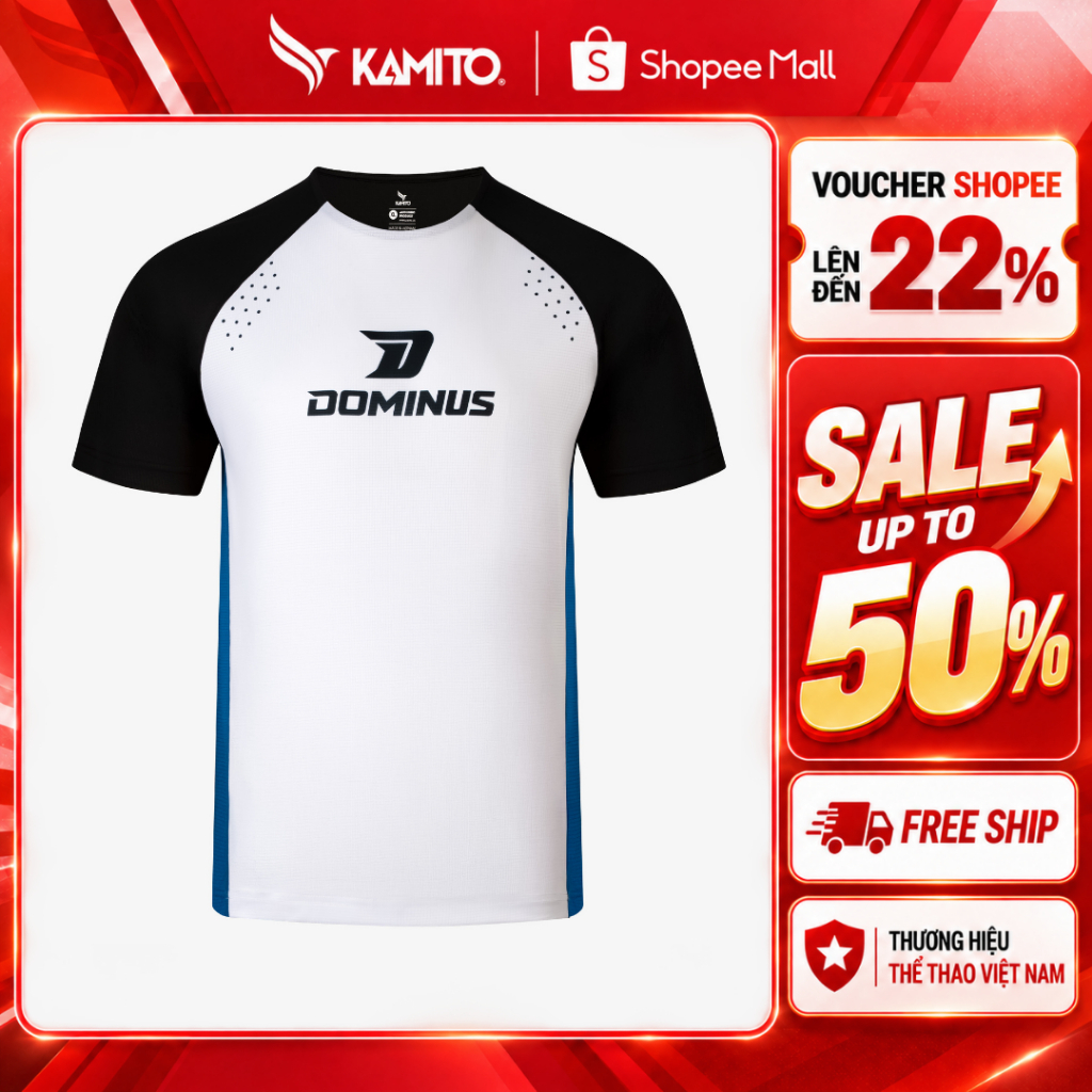 Áo Tshirt Pickleball Kamito Dominus, Áo thể thao pickleball, áo thể thao nam/nữ thoáng khí nhanh khô