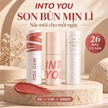 Son Bùn Nữ Chính INTOYOU son môi Lì Mịn Son Trang Điểm Che Khuyết Điểm Môi Lâu Trôi Không Dính Cốc EM01 2g