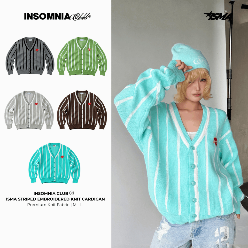 [BST THU ĐÔNG 2026] Áo Len Cardigan Sọc Thêu "ISMA" Dệt Kim Cao Cấp Form Boxy Unisex - HD021