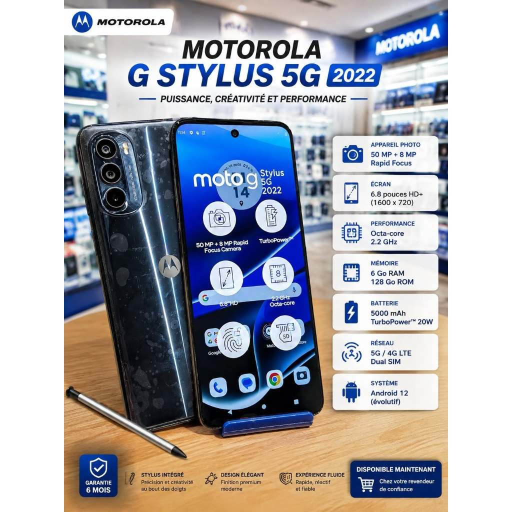 Điện thoại Motorola Moto G Stylus 5G (2022) Có NFC  màn 6.8 inch 120Hz - Snapdragon 695 5G | BigBuy360 - bigbuy360.vn