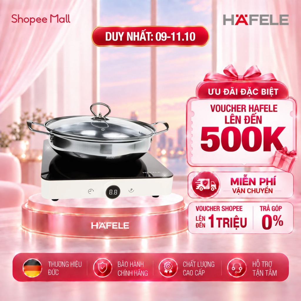 [Tặng kèm nồi lẩu] Bếp từ đơn Hafele HSI-21FW