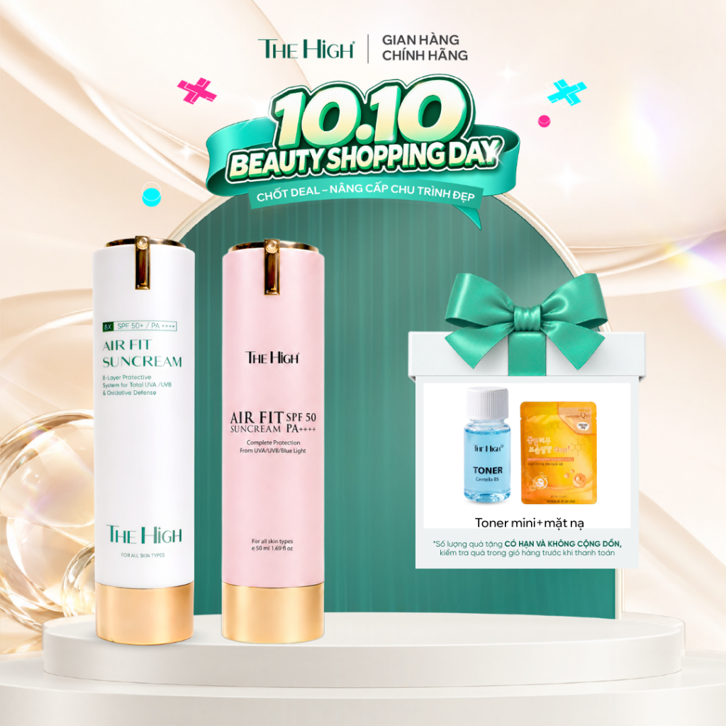[BÁN CHẠY] Kem Chống Nắng Trang Điểm The High Airfit 50ml - Nâng Tông Đều Màu Da, Cấp Ẩm Không Để Lại Vệt Trắng