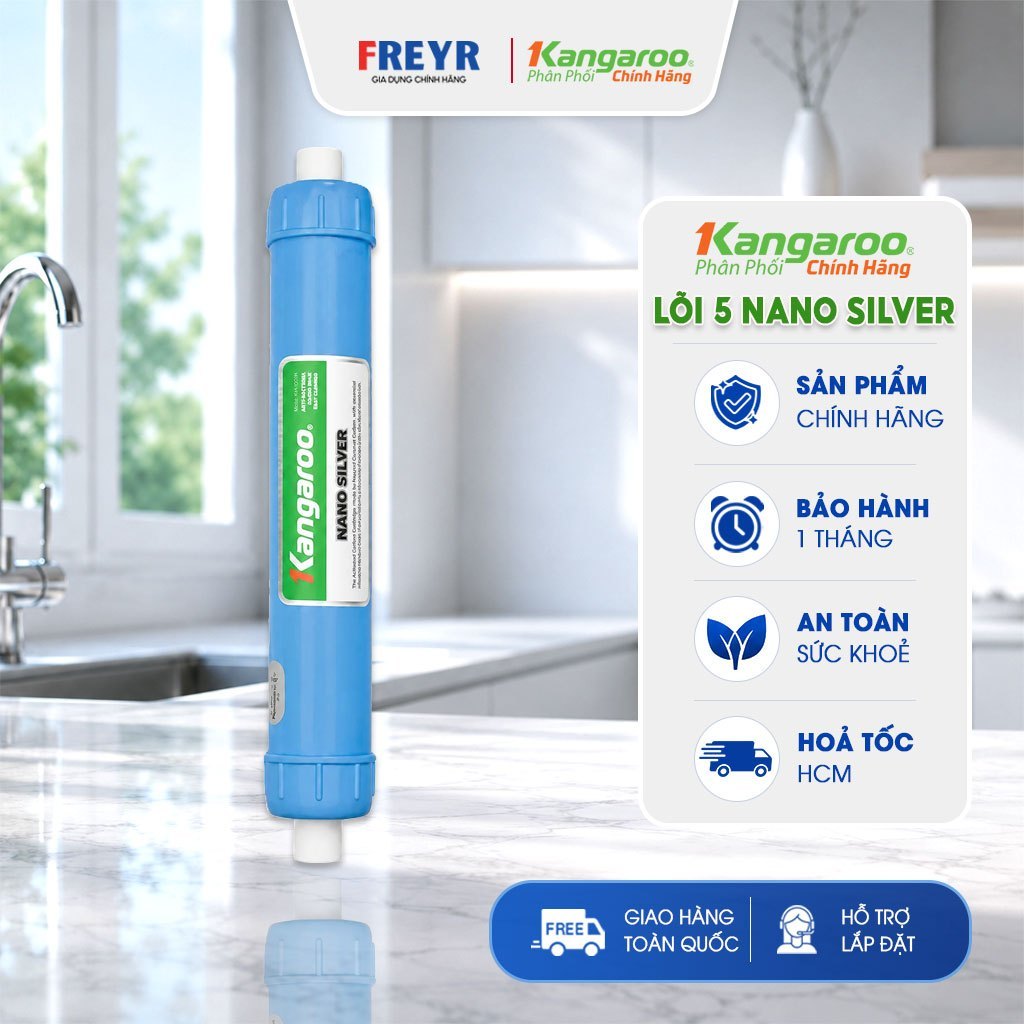 Lõi Lọc Nước Số 5 Nano Silver Kangaroo Cho Máy Lọc Nước RO Hàng Chính Hãng