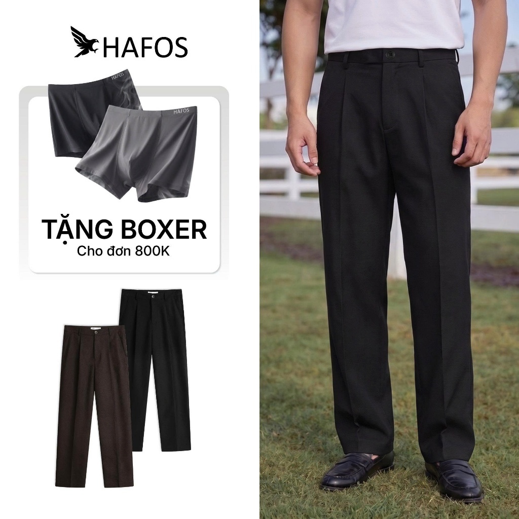 [ BEST SELLER ] Quần Tây nam Ống Suông QUỐC DÂN HAFOS thiết kế 2 li trước thanh lịch chất liệu dày dặn, ít nhăn
