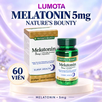 Viên uống Melatonin 5mg 60 viên Nature Bounty Super Strength Hỗ Trợ Điều Hòa Giấc Ngủ Lumota