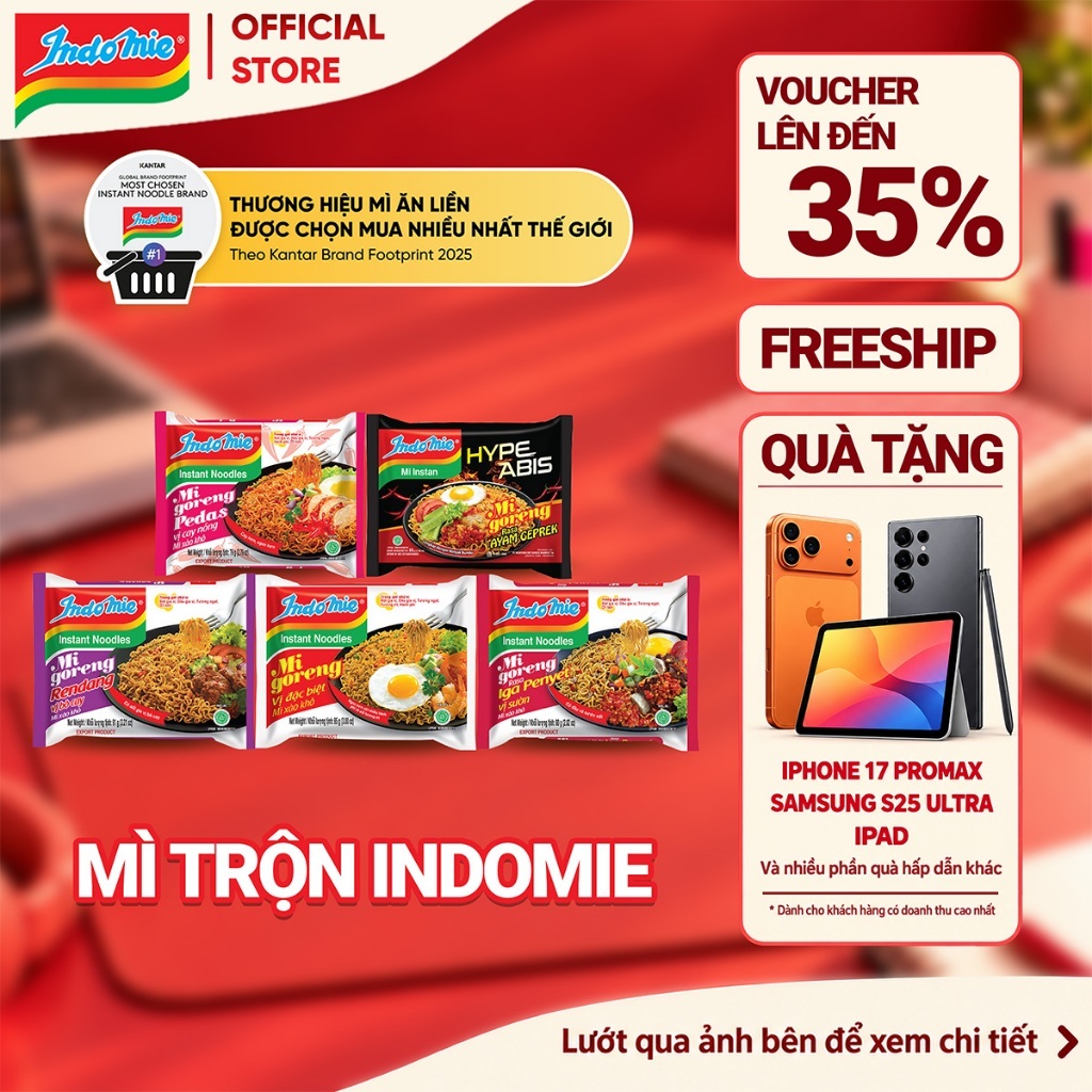 (Chọn vị) Mì trộn Indomie đủ vị- Thùng 40 gói