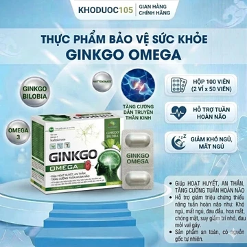 Bổ não HOẠT HUYẾT DƯỠNG NÃO ginkgo Omega - Ginkgo Biloba - Cải thiện trí nhớ, tăng cường lưu thông máu lên não