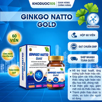 Bổ não GINKGO NATTO, hộp 60 viên nang mềm. BỔ NÃO, Tăng cường lưu thông tuần hoàn não