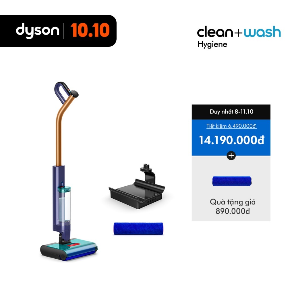 [9-11.10 | TẶNG CON LĂN TRỊ GIÁ 890K] Máy lau nhà Dyson Clean + Wash Hygiene WR03-A PBu/Co