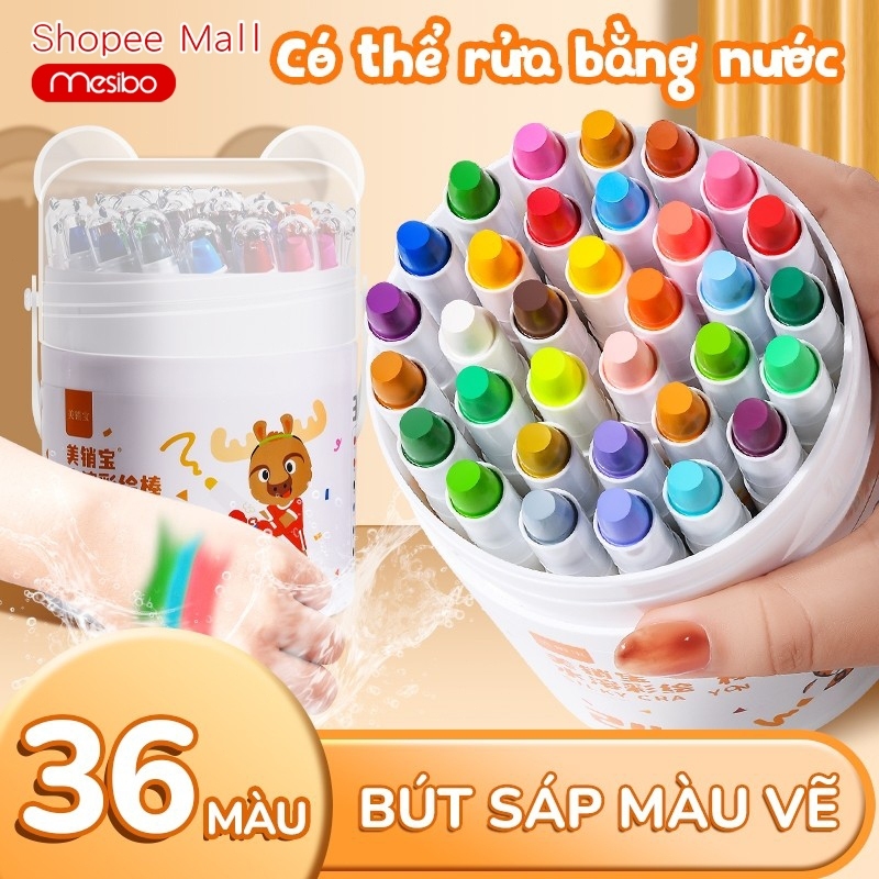 Mesibo Màu sáp dầu dành cho học sinh với màu rực rỡ, an toàn khi sử dụng, thúc đẩy khả năng sáng tạo nghệ thuật và DIY