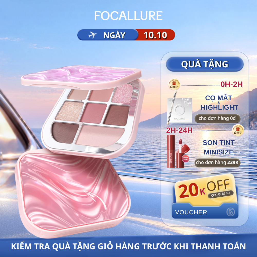 Bảng Phấn Mắt FOCALLURE Bền Màu Dưỡng Ẩm Lâu Trôi Chống Thấm Nước 9.6g