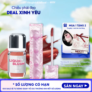 Combo Son tint Merzy Water Fit Blur Tint/ Merzy má hồng kem Baby Cheek Liquid Blush