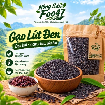 Gạo Lứt Đen Thuần Chay Food47 – Gạo Nấu Cơm, Nấu Cháo, Làm Sữa Hạt, Rang Nấu Trà Gạo Lứt.
