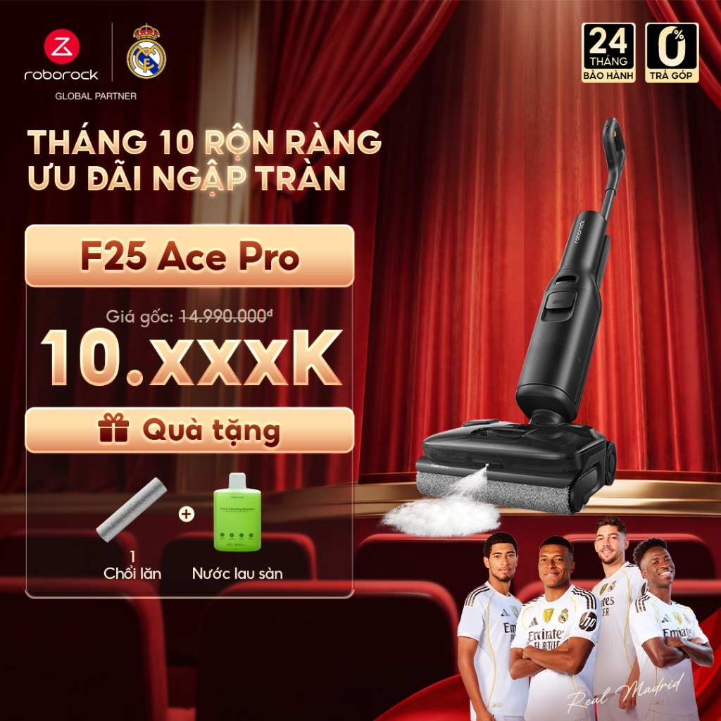 Roborock F25 Ace Pro máy hút bụi lau nhà tạo bọt | Lực hút 25.000pa | Tự động giặt sấy | Bảo hành 2 năm