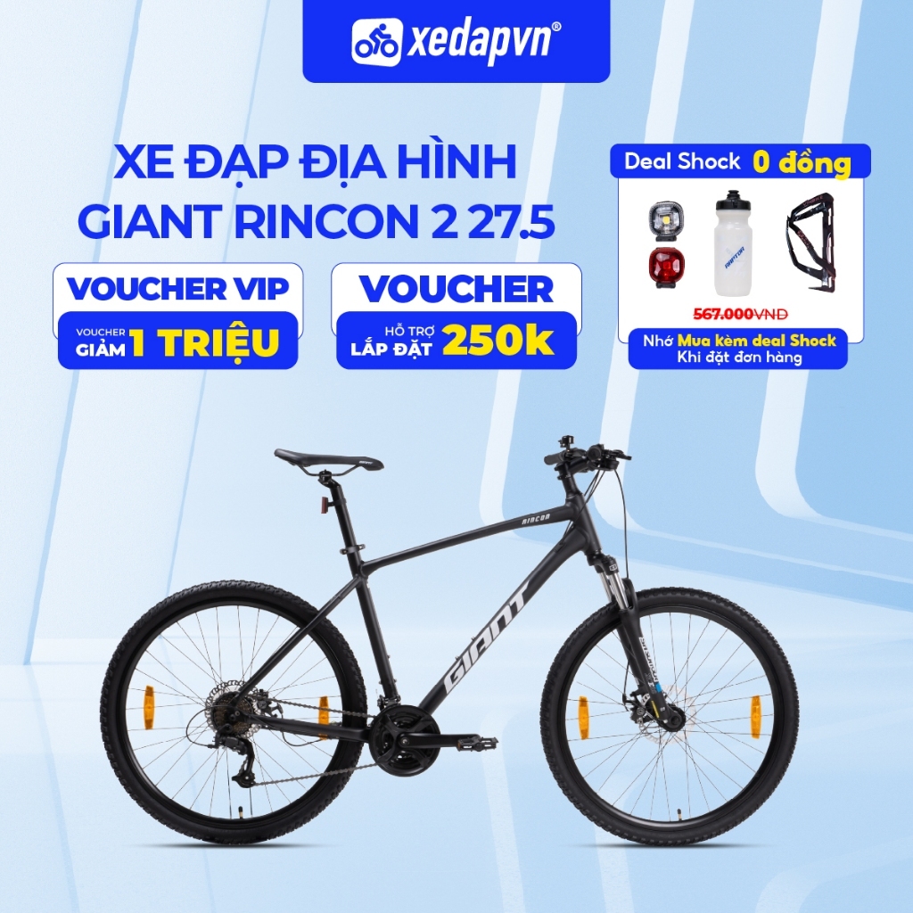 (DEAL SHOCK) Xe Đạp Địa Hình MTB GIANT RINCON 2 – Bánh 27.5", 21 Tốc Độ, Phanh Đĩa – Phù Hợp Người 1m60–1m80 | xedapvn