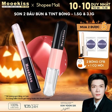 Son Hai Đầu Mooekiss W1 Đa Năng 2in1 Tích Hợp Chất Son Lì Mịn & Tint Bóng Căng Mọng (3.1g & 1.5g) [m]