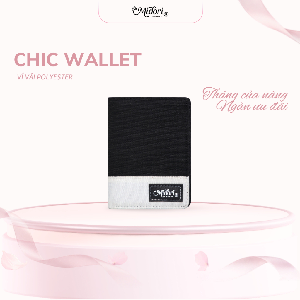 Ví Vải Chic Pocket Dáng Đứng Unisex Polyester Trượt Nước Quà Tặng Người Yêu Dịp 20/10 | M Studio