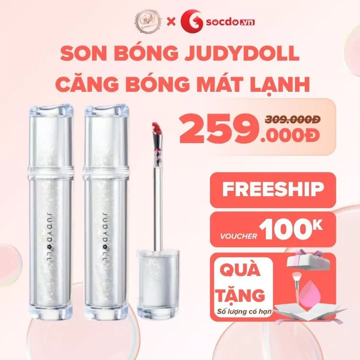 Son bóng Judydoll căng bóng mát lạnh lâu trôi watery lip gloss 2.4g