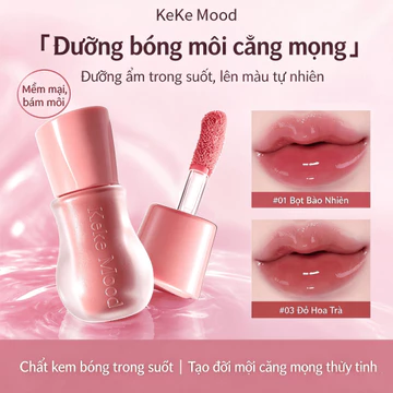 Son dưỡng bóng môi căng mọng thủy tinh, dưỡng ẩm môi, che nếp khô môi, lên màu tự nhiên, chất kem trong suốt