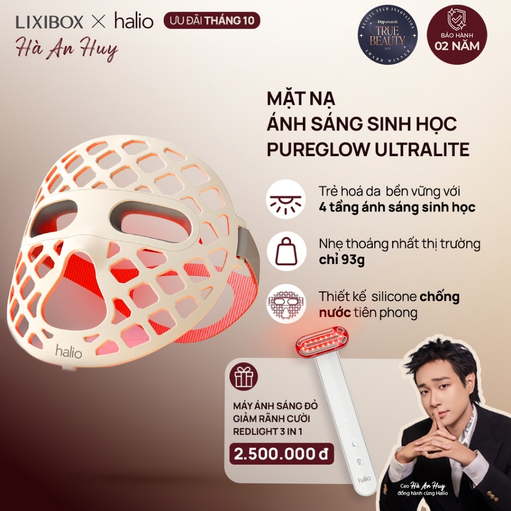 Mặt Nạ Ánh Sáng Halio PureGlow Ultralite Silicone LED Face Mask