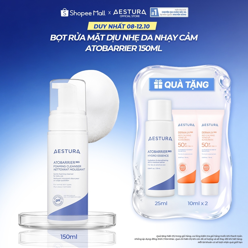Sữa rửa mặt tạo bọt AESTURA ATOBARRIER365 Foaming Cleanser 150ml