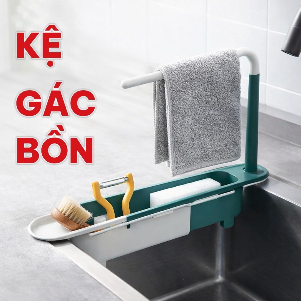 Khay Để Giẻ Rửa Bát Đa Năng, Kệ Đựng Đồ Rửa Chén Bát Bằng Nhựa Gác Bồn, Giúp Căn Bếp Gọn Gàng, Tiết Kiệm Không Gian