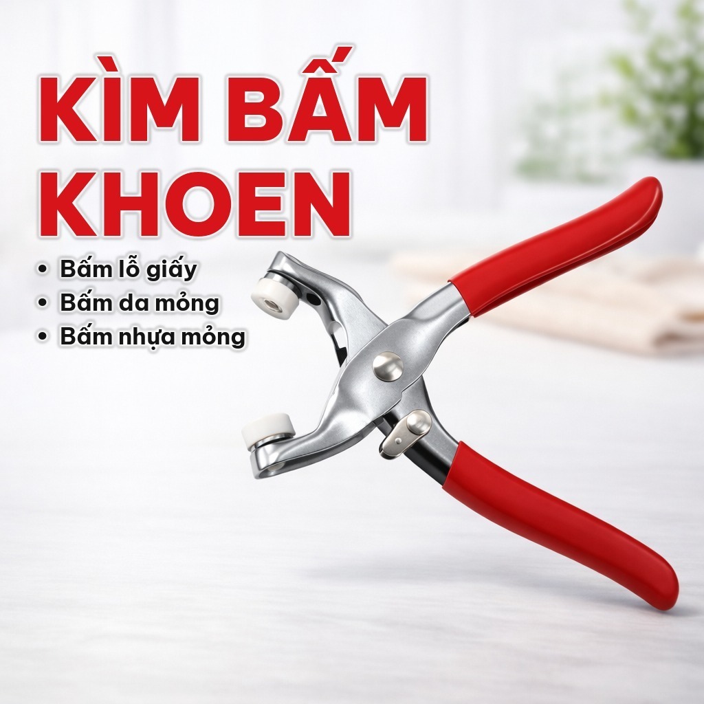 Kìm Bấm Cúc Đa Năng Kèm 100 Chi Tiết Thép Không Gỉ, Kìm Bấm Khuy Cho Cúc Áo Quần, Túi Vải, Đồ Handmade