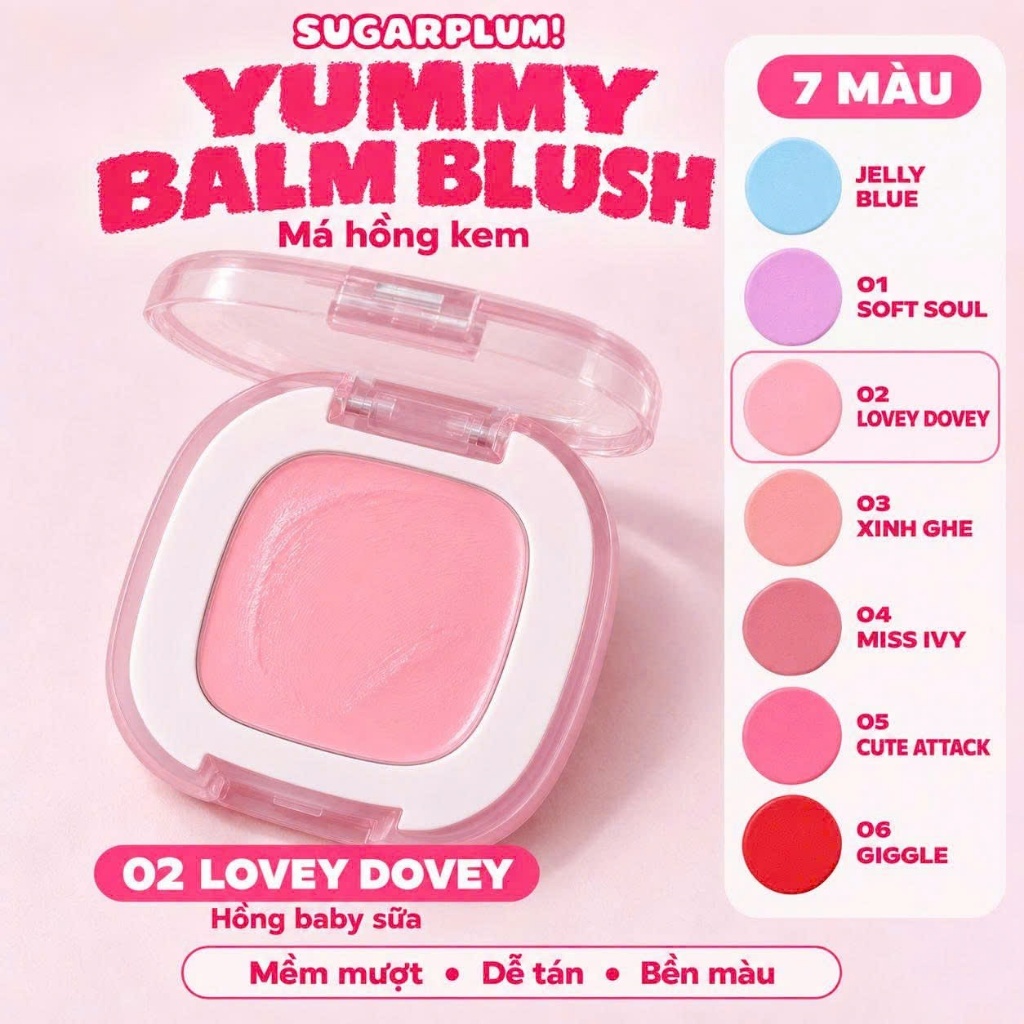 Má Hồng Kem Ofélia SUGARPLUM YUMMY BALM BLUSH (3,5g)