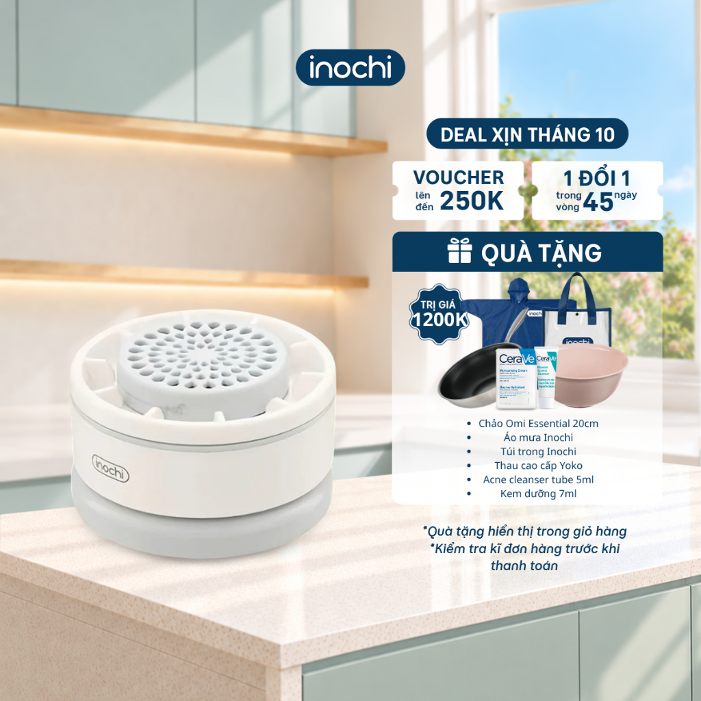 Inochi Máy Rửa Thực Phẩm Akiba Plus - Làm sạch, Khử mùi nhanh, Thiết kế nhỏ gọn, An toàn cho cả gia đình