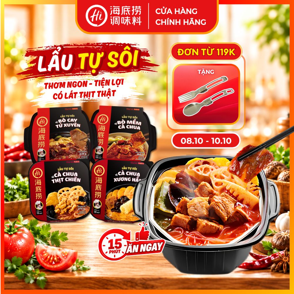 【Lẩu & Cơm Tự Sôi】Haidilao Trùng Khánh Việt Nam Tứ Xuyên Không Cay An Toàn Tiện Lợi Cho Du Lịch Và Văn Phòng