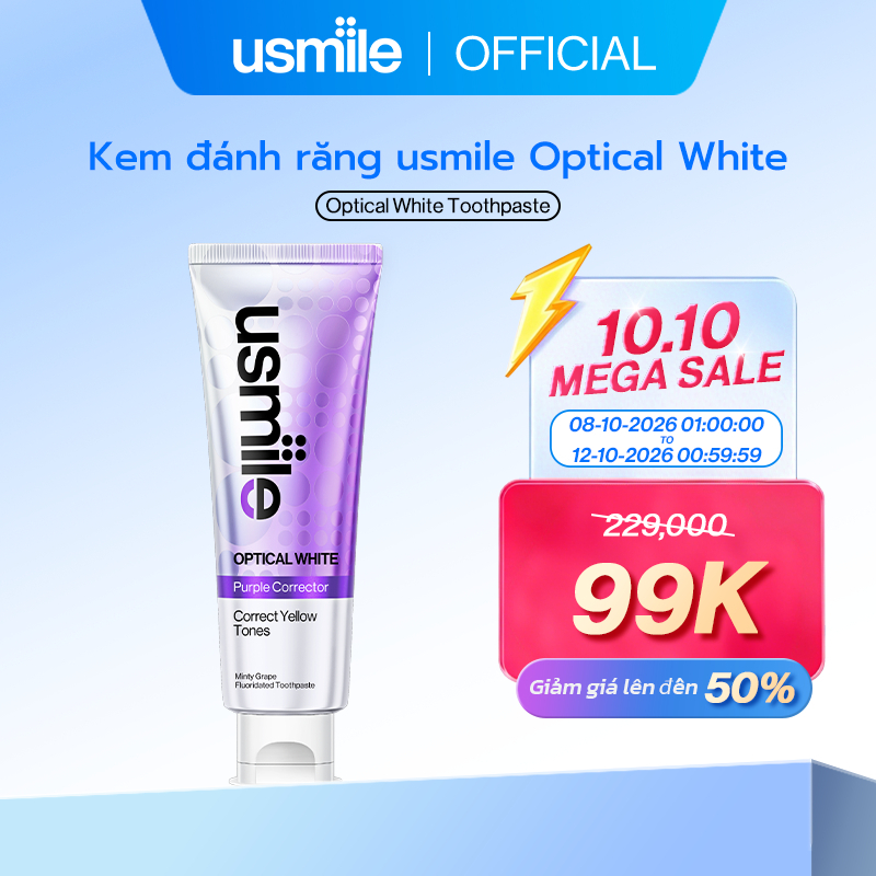 【100% chính】Trắng quang học usmile optical white loại bỏ vết ố vàng phục hồi men răng Kem Đánh Răng Làm Trắng Răng 100g