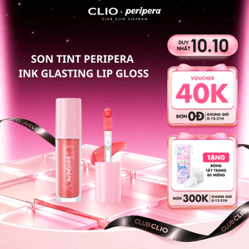 Son Tint Peripera Ink Glasting Lip Gloss Cho Môi Căng Mọng Đầy Đặn, Son Bóng Thuần Chay