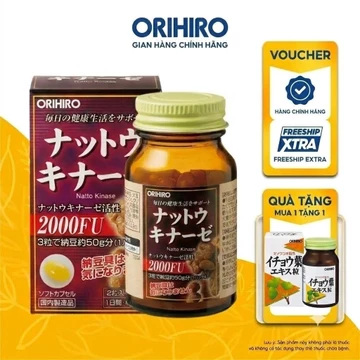 [Mẫu mới] Viên uống ngừa tai biến đột quỵ Nattokinase 2000FU Orihiro 60 viên