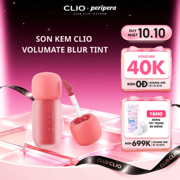 Son Kem Clio Volumate Blur Tint Bền Màu Lâu Trôi, Che Phủ Tốt Son Hàn Quốc Chính Hãng