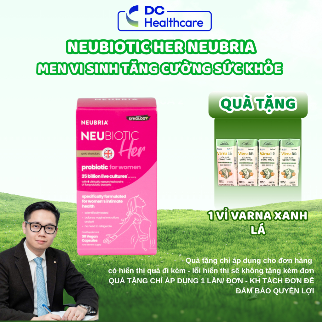 Men Vi Sinh 25 Tỉ Lợi Khuẩn Neu Her Neubria Neubiotic Her - Bổ Sung Lợi Khuẩn (Hộp 30 Viên)