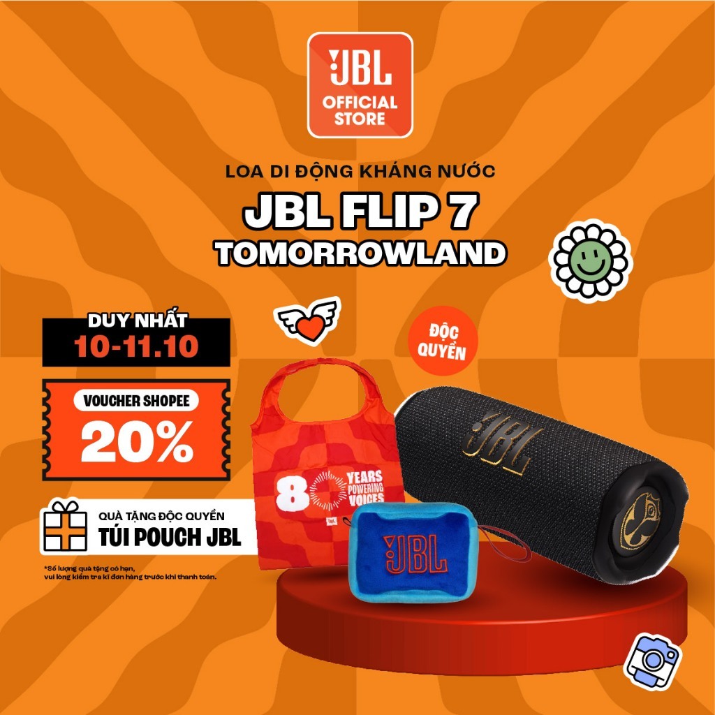 [ĐỘC QUYỀN ONLINE] Loa JBL Flip 7 Công Suất 35W Chơi Nhạc Tới 16 Giờ Chống Nước Bụi IP68 Ghép Nối Đa Loa