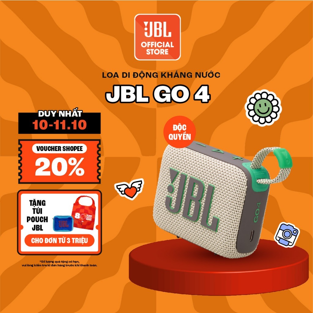 [ĐỘC QUYỀN ONLINE] Loa Di Động Bluetooth JBL Go 4 Công Suất 4.2W Chơi Nhạc tới 7 Giờ