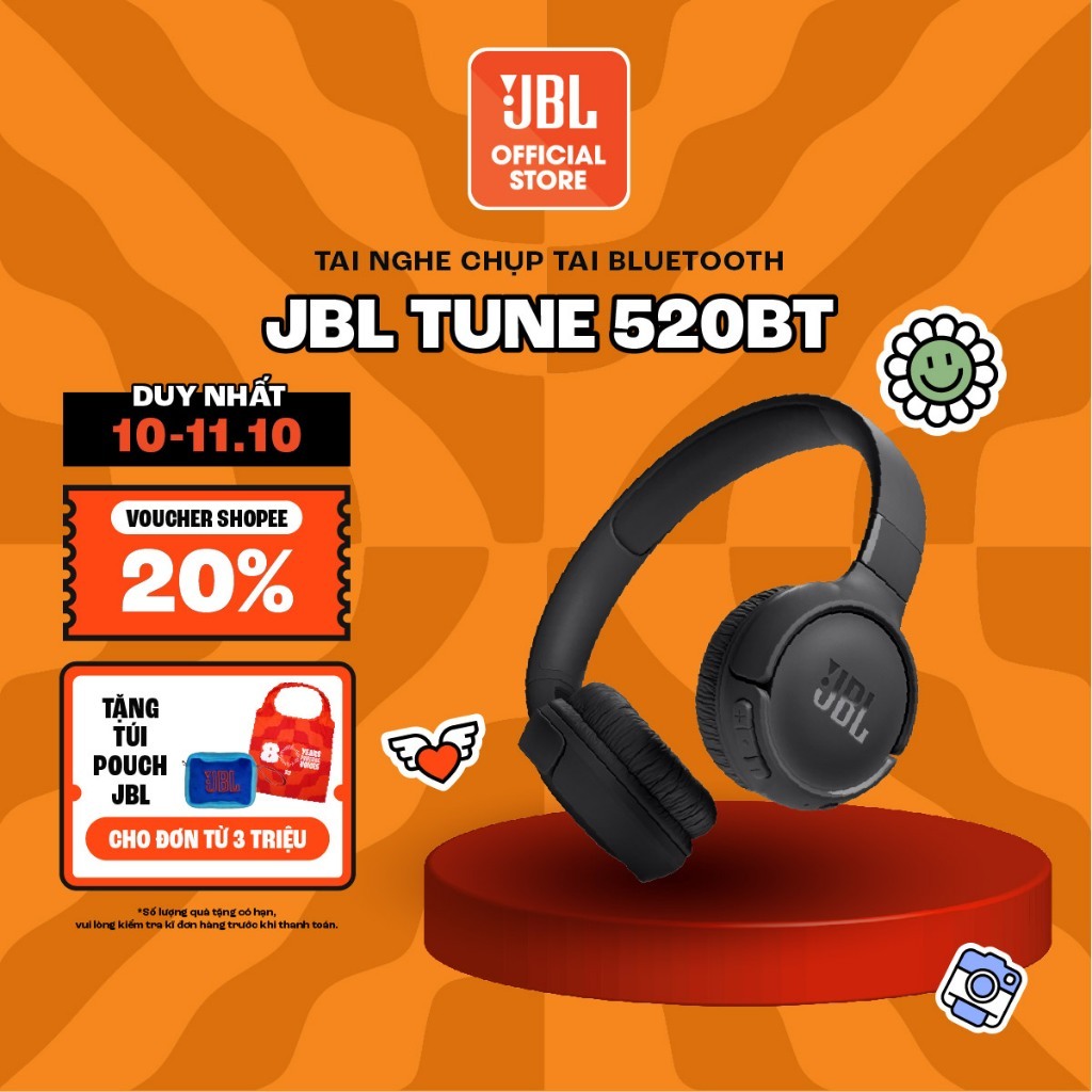 Tai Nghe Chụp Tai Bluetooth JBL Tune 520BT - Hàng Chính Hãng