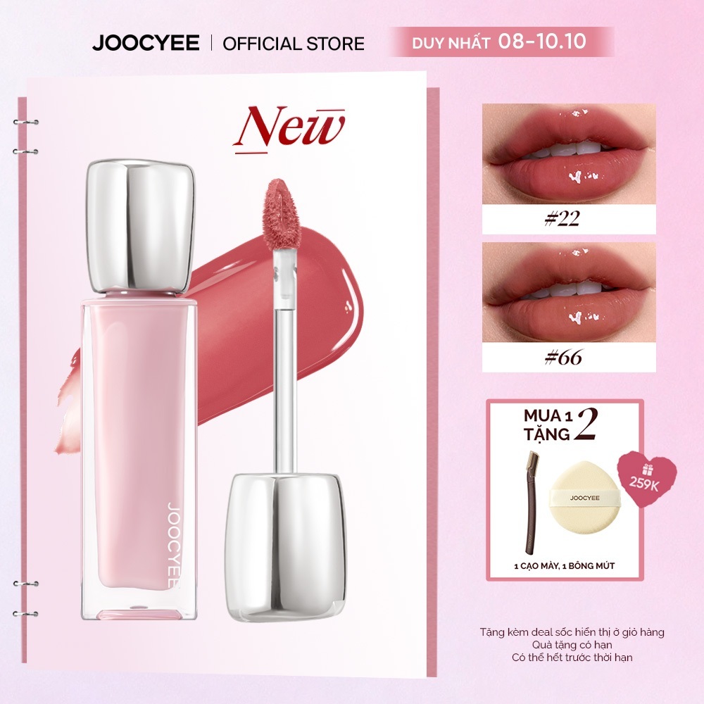 [MỚI] Son bóng tráng gương JOOCYEE Glazed Lip Gloss - Lâu Trôi bền màu suốt 8 giờ - Hiệu ứng căng mọng - Lâu trôi
