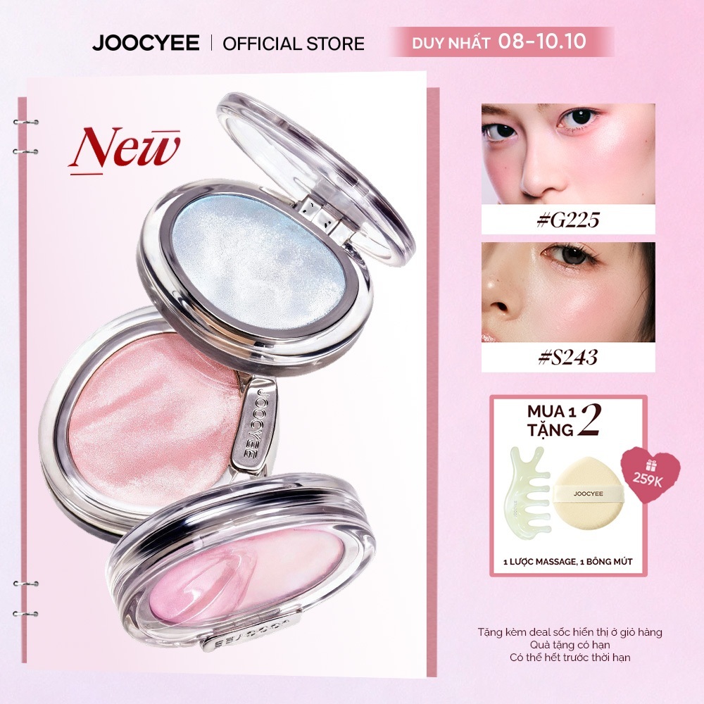 Phấn má hồng nhũ JOOCYEE Aura Collection Phiên bản giới hạn hiệu hứng ửng hồng tự nhiên, nhũ sáng nhẹ