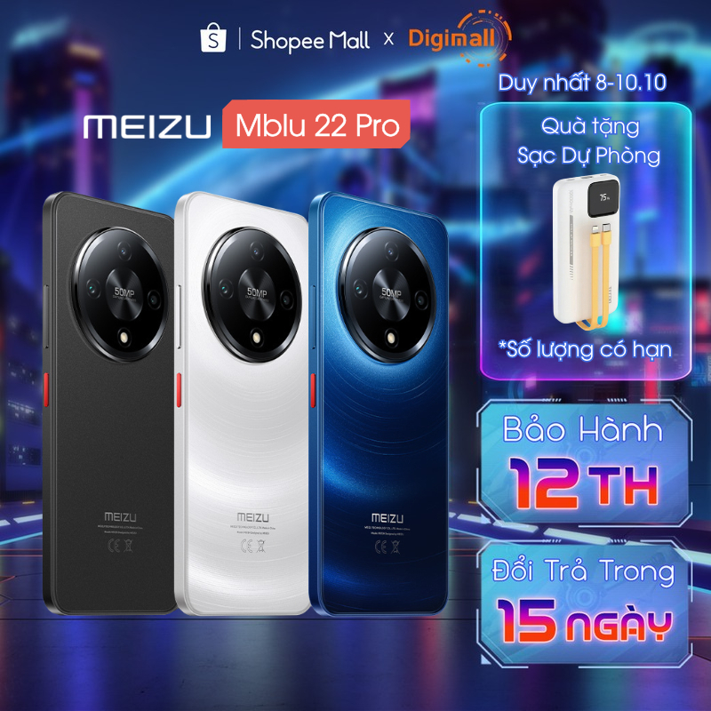 Điện Thoại Meizu Mblu 22 Pro Mediatek Helio G81 NFC Màn Hình 6.79" HD+ 120Hz Pin 5000mAh